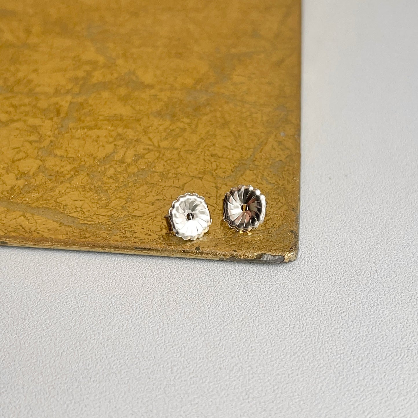 10KT White Gold Round Friction Earring Backs 8mm