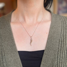 Load image into Gallery viewer, 14KT Rose Gold Large &quot;Cornicello&quot; Italian Horn Pendant Charm