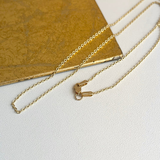 14KT Yellow Gold Solid 1.45mm Cable Chain Necklace