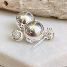 Load image into Gallery viewer, Sterling Silver Polished Love Knot Ball Double-Ended Post Earrings