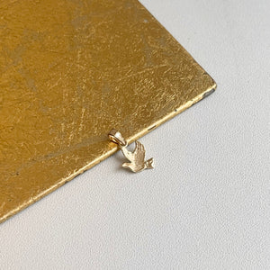 10KT Yellow Gold Small Flying Dove Pendant Charm