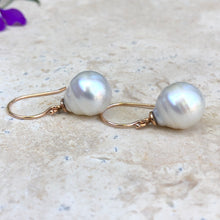 Load image into Gallery viewer, 14KT Rose Gold + 11mm Paspaley South Sea Pearl Shepherd Hook Earrings - Legacy Saint Jewelry