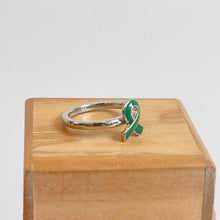 Load image into Gallery viewer, Sterling Silver Green Ribbon Awareness Ring