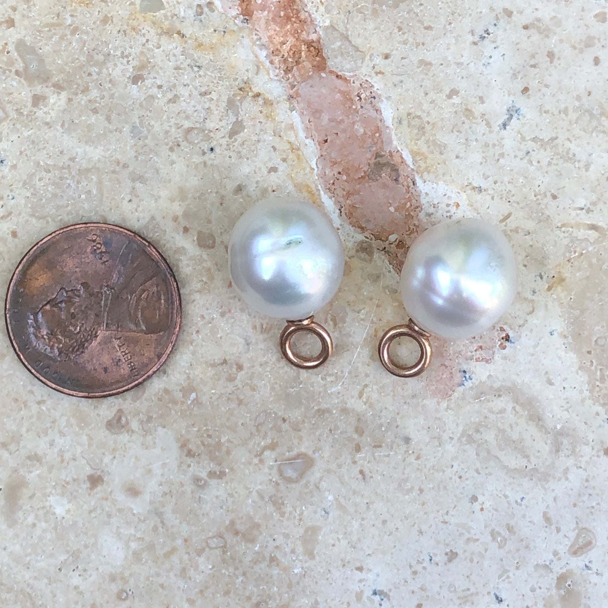 14KT Rose Gold 12mm Paspaley South Sea Pearl Earring Charms - Legacy Saint Jewelry