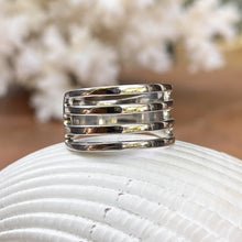 Load image into Gallery viewer, 14KT White Gold Polished 4-Bar Cigar Band Ring