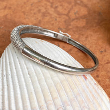 Load image into Gallery viewer, Estate 14KT White Gold 1.00 CT Pave Diamond Oval Bangle Bracelet