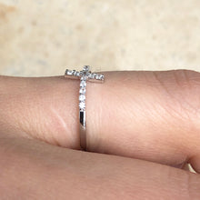 Load image into Gallery viewer, Sterling Silver + CZ Horizontal Cross Ring - Legacy Saint Jewelry
