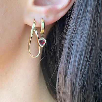 10KT Yellow Gold Twisted Oval Hoop Earrings 27mm