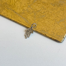 Load image into Gallery viewer, Platinum Evil Eye Mini Hamsa Pendant Charm