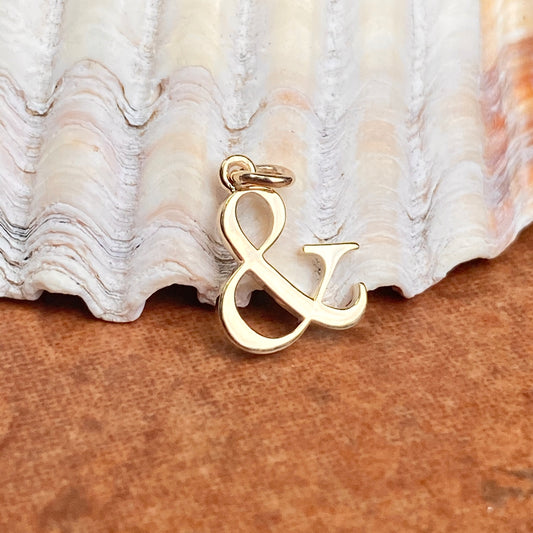 14KT Yellow Gold Polished Ampersand Symbol Pendant Charm