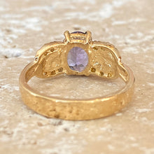 Load image into Gallery viewer, Estate 14KT Yellow Gold Oval Tanzanite + Diamond Detailed Ring, Estate 14KT Yellow Gold Oval Tanzanite + Diamond Detailed Ring - Legacy Saint Jewelry