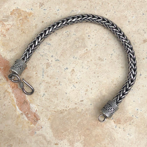Sterling Silver Braided Oxidized Bracelet, Sterling Silver Braided Oxidized Bracelet - Legacy Saint Jewelry