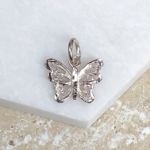 Sterling Silver Diamond-Cut Butterfly Pendant Charm, Sterling Silver Diamond-Cut Butterfly Pendant Charm - Legacy Saint Jewelry