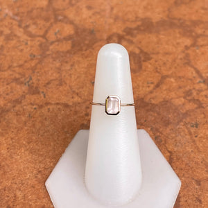 14KT Rose Gold Octagon Bezel Pink Quartz Ring