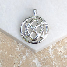 Load image into Gallery viewer, Sterling Silver Circle Celtic Knot Pendant Charm, Sterling Silver Circle Celtic Knot Pendant Charm - Legacy Saint Jewelry