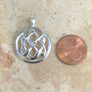 Sterling Silver Circle Celtic Knot Pendant Charm, Sterling Silver Circle Celtic Knot Pendant Charm - Legacy Saint Jewelry