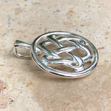 Load image into Gallery viewer, Sterling Silver Circle Celtic Knot Pendant Charm, Sterling Silver Circle Celtic Knot Pendant Charm - Legacy Saint Jewelry