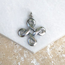 Load image into Gallery viewer, Sterling Silver Antiqued Celtic Knot Cross Pendant Charm, Sterling Silver Antiqued Celtic Knot Cross Pendant Charm - Legacy Saint Jewelry