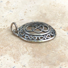 Load image into Gallery viewer, Sterling Silver Oval Knot Celtic Charm, Sterling Silver Oval Knot Celtic Charm - Legacy Saint Jewelry