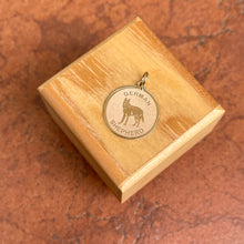 Load image into Gallery viewer, 14KT Yellow Gold German Shepherd Dog Pendant Charm Satin Disc