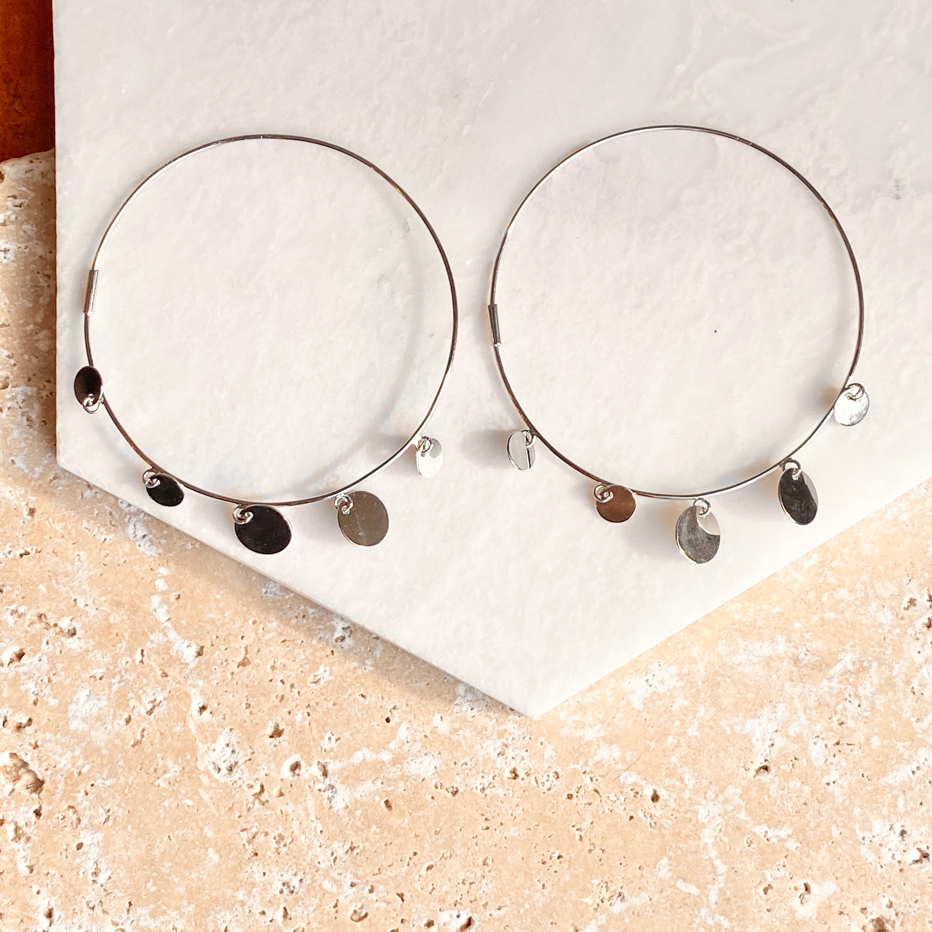 Silver endless hoop earrings hotsell