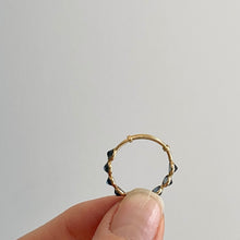 Load image into Gallery viewer, 18KT Yellow Gold Round Faceted Blue Sapphire Eternity Adjustable Ring