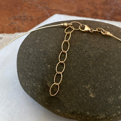 14KT Yellow Gold Cable Neck Wire Collar Necklace 16"/ .7mm, 14KT Yellow Gold Cable Neck Wire Collar Necklace 16"/ .7mm - Legacy Saint Jewelry