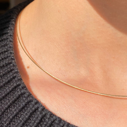 14KT Yellow Gold Cable Neck Wire Collar Necklace 16"/ .7mm, 14KT Yellow Gold Cable Neck Wire Collar Necklace 16"/ .7mm - Legacy Saint Jewelry