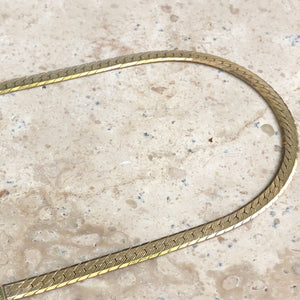 Estate 14KT Yellow Gold Herringbone Chain Necklace 20", Estate 14KT Yellow Gold Herringbone Chain Necklace 20" - Legacy Saint Jewelry