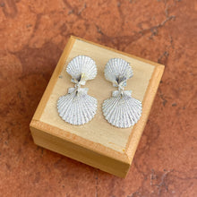 Load image into Gallery viewer, Sterling Silver Textured Double Sea Shell Drop Earrings