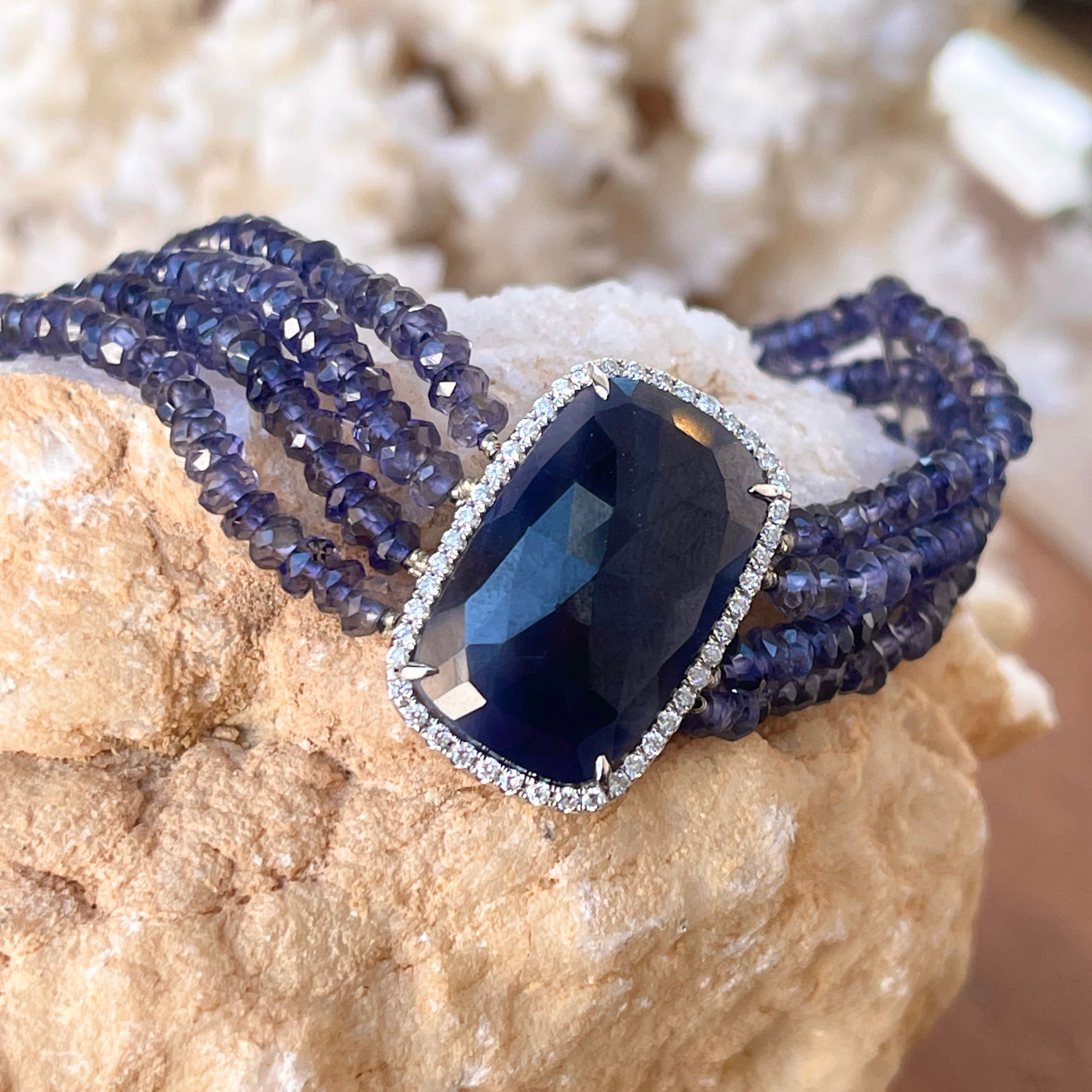 Blue sapphire hot sale bead bracelet