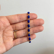 Load image into Gallery viewer, Estate 14KT Yellow Gold Oval Blue Lapis Links Bracelet