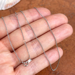 Platinum Solid 1mm Cable Chain Adjustable Necklace