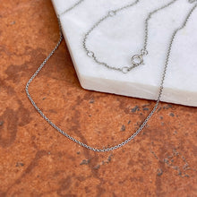 Load image into Gallery viewer, Platinum Solid 1mm Cable Chain Adjustable Necklace