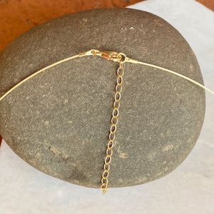 14KT Yellow Gold Thin Cable Collar Neck Wire Necklace .6mm, 14KT Yellow Gold Thin Cable Collar Neck Wire Necklace .6mm - Legacy Saint Jewelry