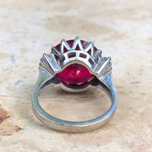 Load image into Gallery viewer, Estate 10KT White Gold Red Stone + CZ Ring Size 5.5, Estate 10KT White Gold Red Stone + CZ Ring Size 5.5 - Legacy Saint Jewelry