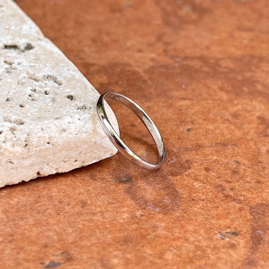 14KT White Gold Polished Thin Midi Ring