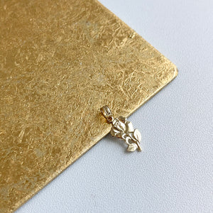 14KT Yellow Gold Small Rose Flower Pendant Charm