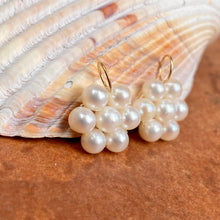 Load image into Gallery viewer, Estate 14KT Yellow Gold Flower Design Cultured Pearl Earring Charms