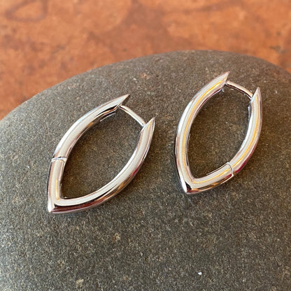 Sterling Silver Oval Round Tube Hinged Huggie Hoop Earrings, Sterling Silver Oval Round Tube Hinged Huggie Hoop Earrings - Legacy Saint Jewelry