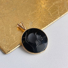 Load image into Gallery viewer, Estate 14KT Yellow Gold Replica Coin + Black Onyx Intaglio Pendant
