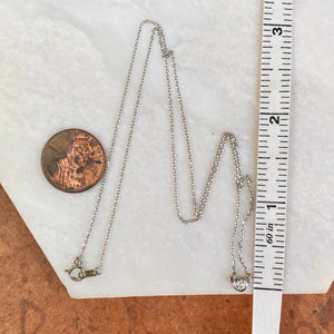 Platinum Bezel Set 1/10 CT Diamond Pendant Chain Necklace