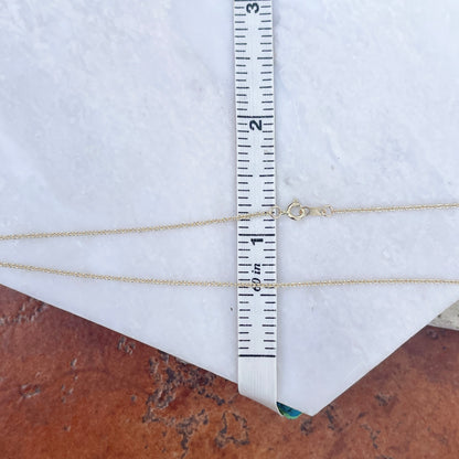 14KT Yellow Gold Solid 1mm Cable Chain Necklace