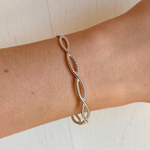 Sterling Silver Cable Rope Twist Open Bangle Bracelet, Sterling Silver Cable Rope Twist Open Bangle Bracelet - Legacy Saint Jewelry
