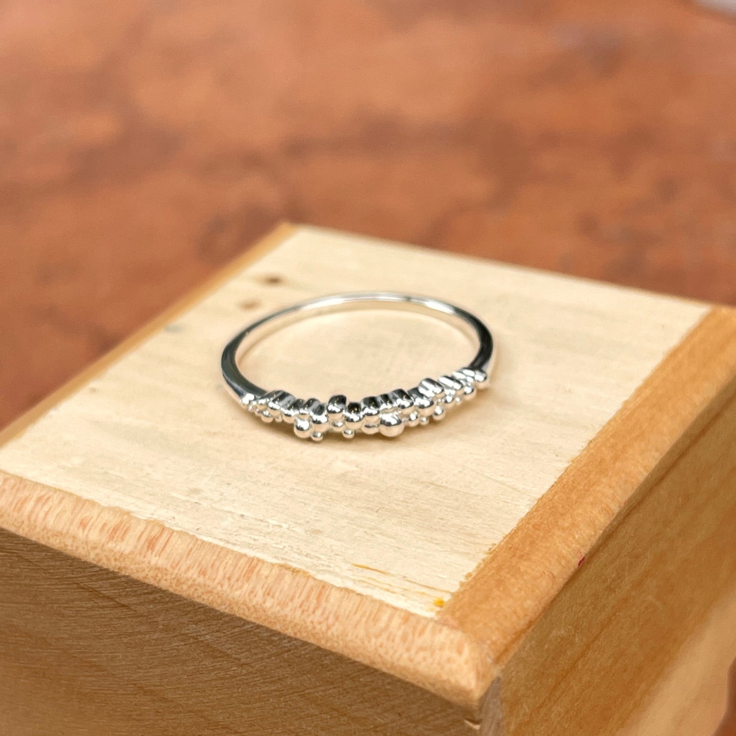 Sterling Silver Scattered Bead Stackable Ring