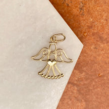 Load image into Gallery viewer, 14KT Yellow Gold Cut-Out Guardian Angel with Heart Pendant Charm
