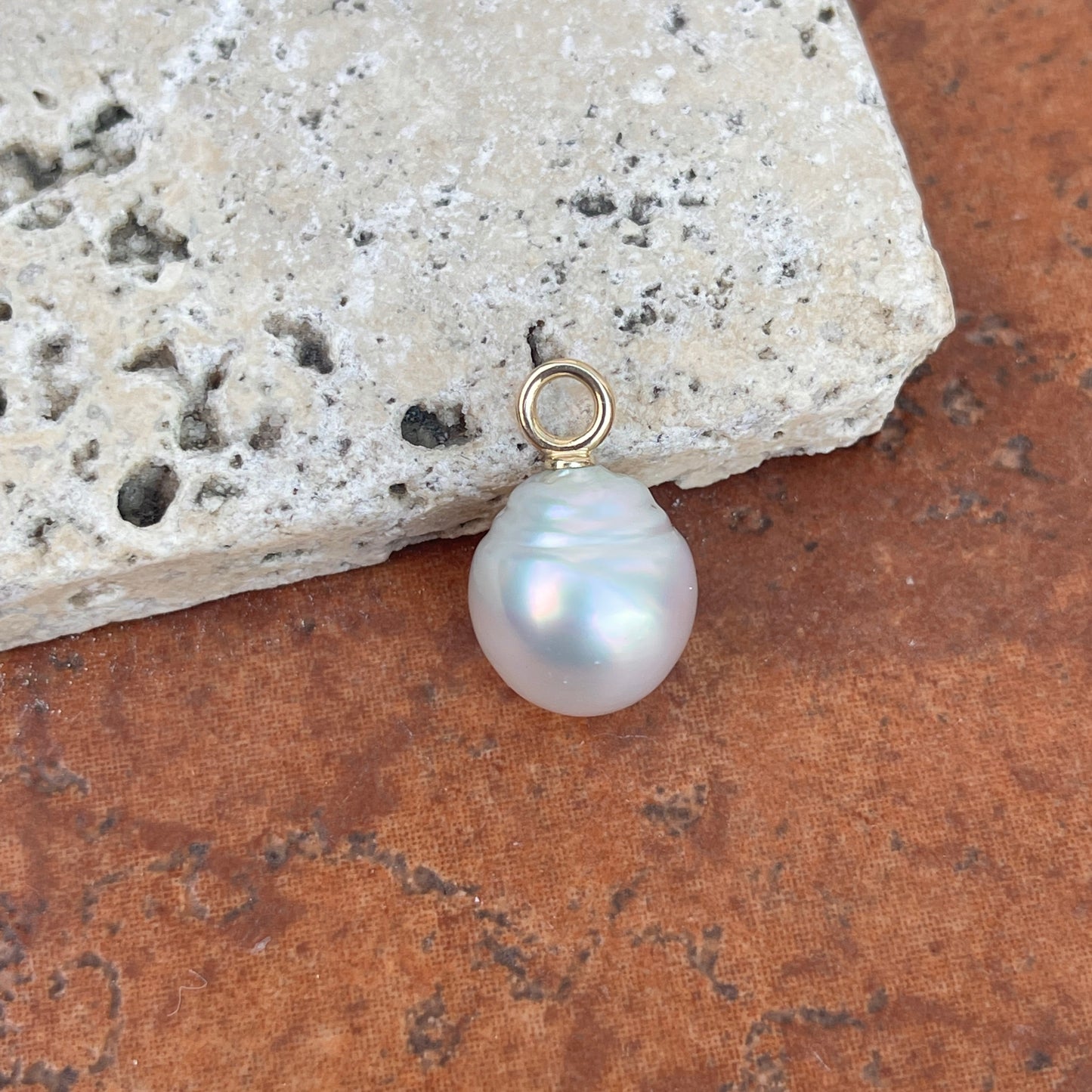 14KT Yellow Gold Paspaley South Sea Pearl Simple Pendant 13mm #9