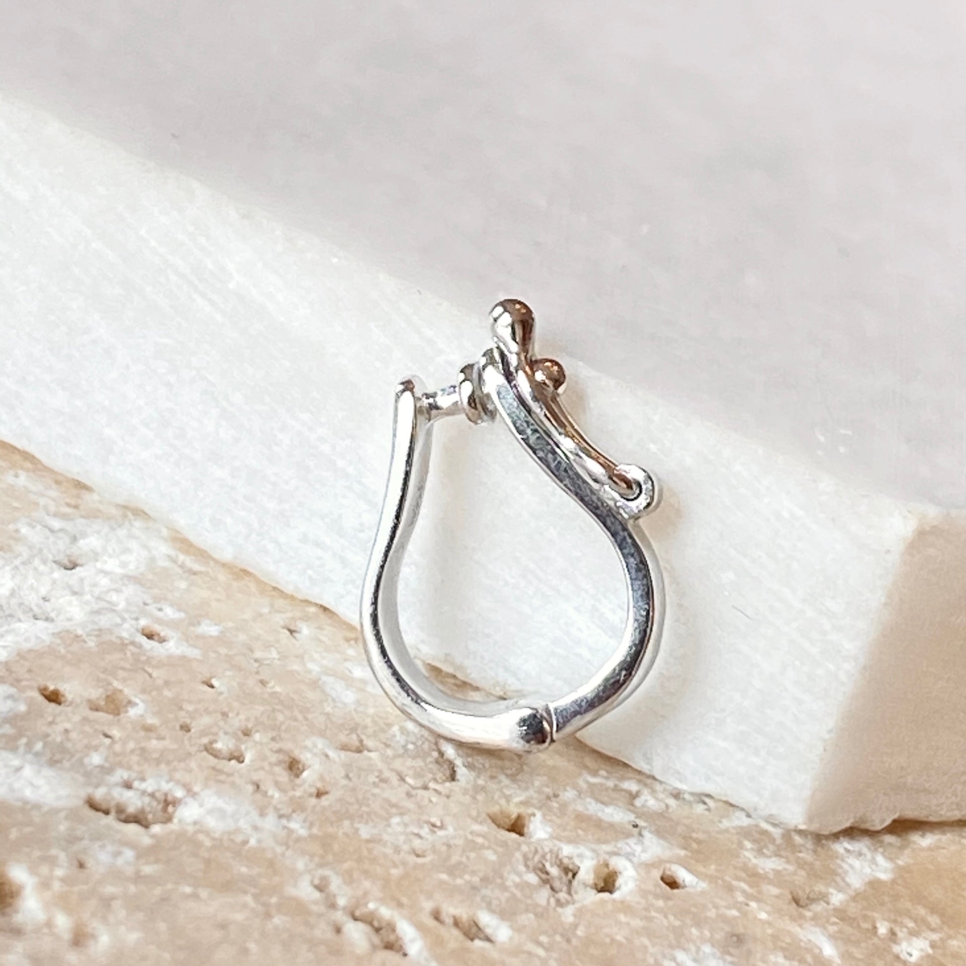 14KT White Gold Omega Bail Slide Pendant Enhancer 6mm – LSJ