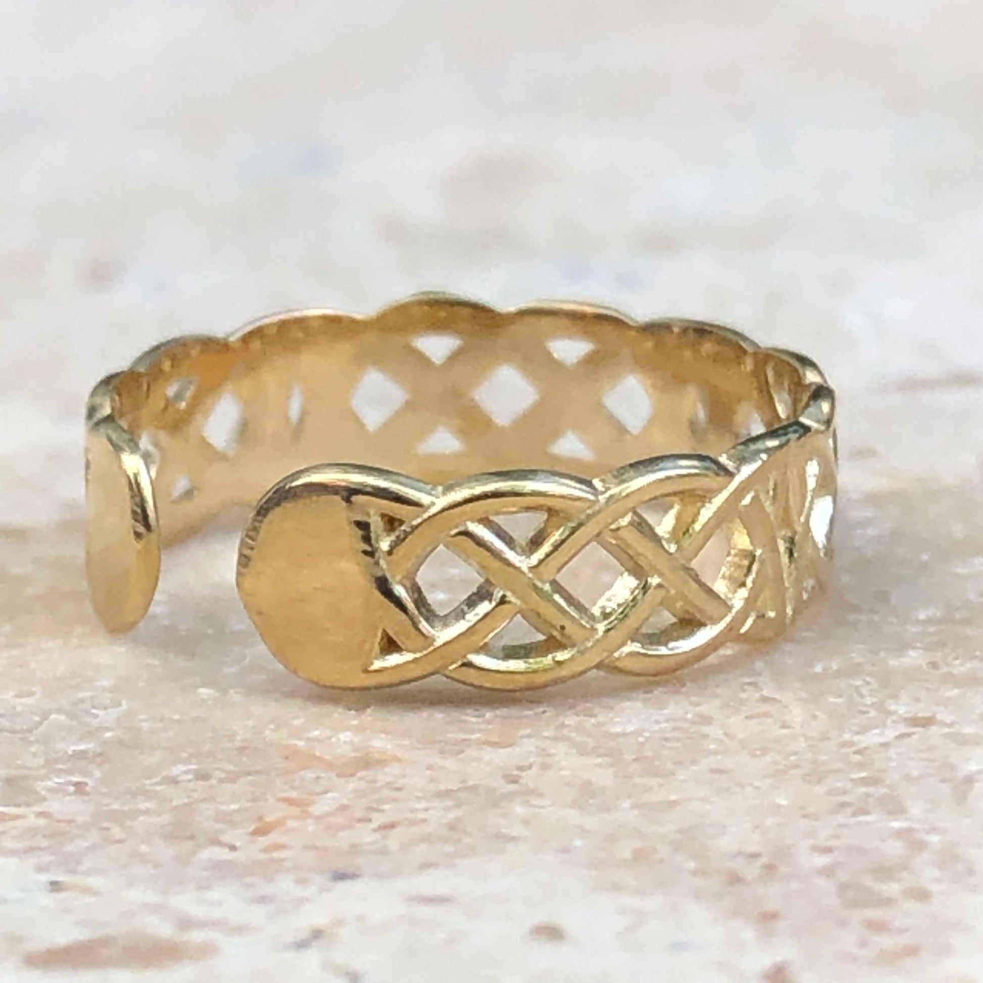 14KT Yellow Gold Celtic Weave Toe Ring, 14KT Yellow Gold Celtic Weave Toe Ring - Legacy Saint Jewelry