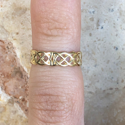 14KT Yellow Gold Celtic Weave Toe Ring, 14KT Yellow Gold Celtic Weave Toe Ring - Legacy Saint Jewelry